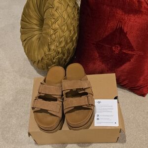 UGG Brown Suede Slide Sandals